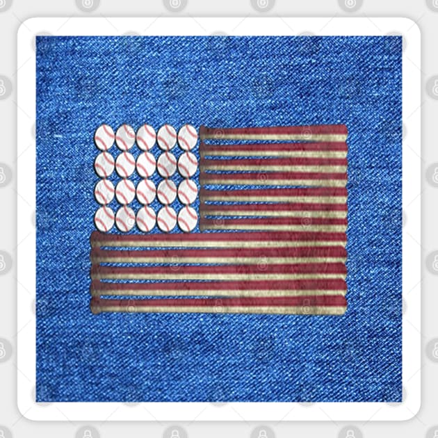 Baseball Bats & Ball American USA Flag Sticker by tamdevo1